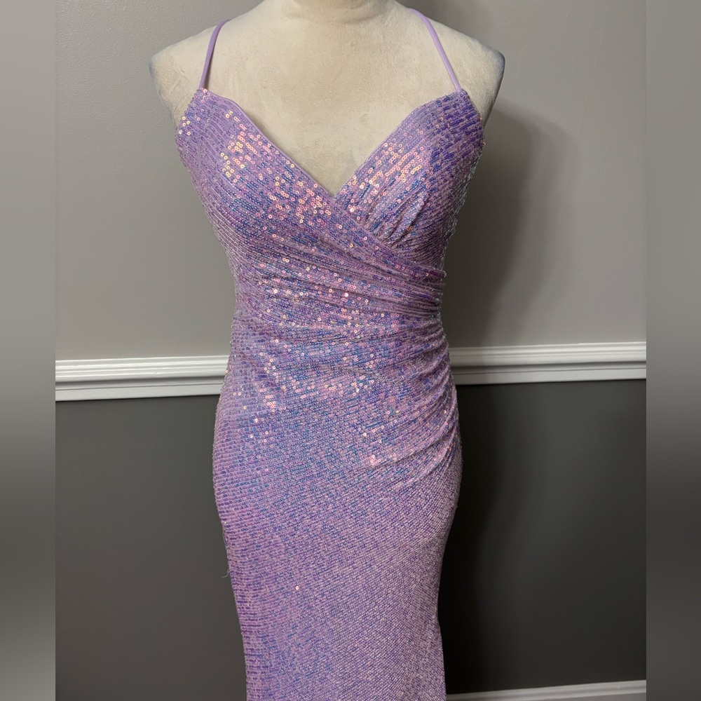 Elegant Purple Sequin Dress